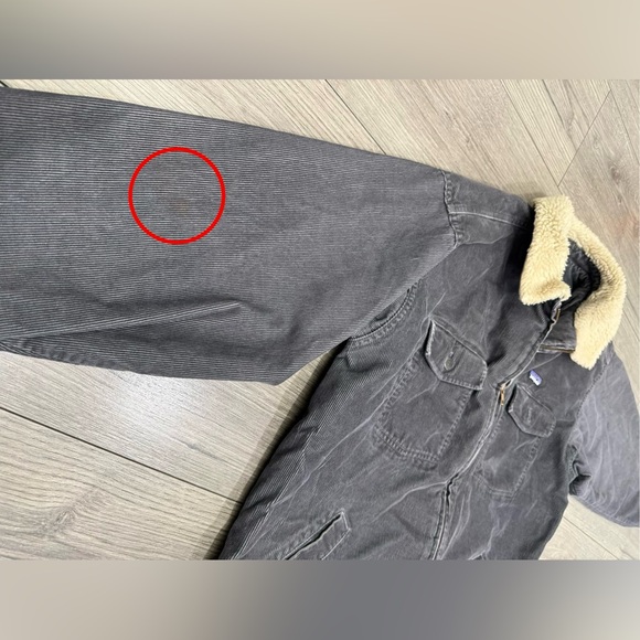 Patagonia Organic Cotton Corduroy Sherpa Lined Trucker Jacket Sz L FLAW - Picture 12 of 12